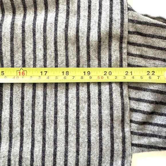 DEREK LAM 10 CROSBY Striped Tie Waist Mini Shirt Dress Long Slv Grey $395 - Picture 8 of 13